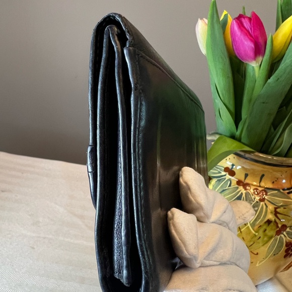 SALVATORE FERRAGAMO Vintage Italian Black Calf Leather Long Wallet with COA - Picture 4 of 11